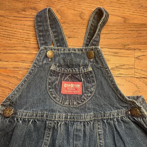 Vintage OshKosh B'Gosh Vestbak Overalls Denim Blue Boy Girl Unisex Made USA 2T - Picture 4 of 12